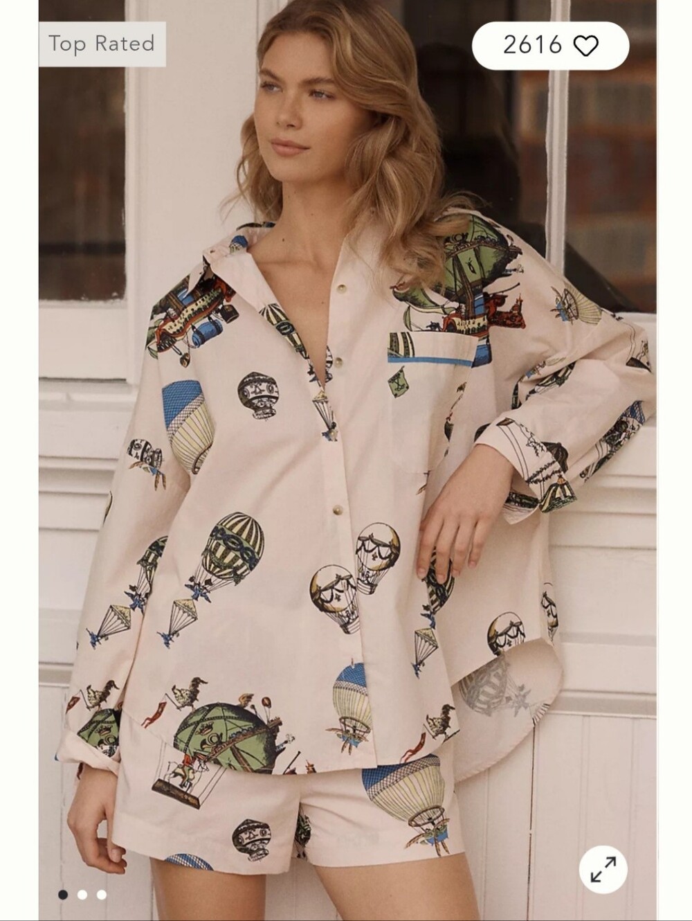 LyreBird Oversized Pajama Shirt - Can Be Worn As Regular Shirt